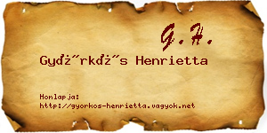 Györkös Henrietta névjegykártya