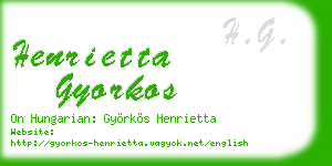 henrietta gyorkos business card